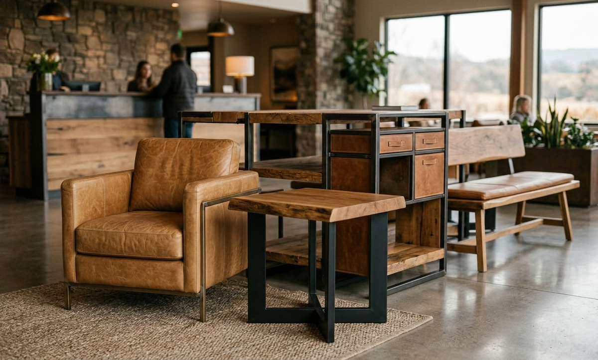 Combinación de Materiales: Acero, Madera y Cuero en tu Mobiliario Hotelero