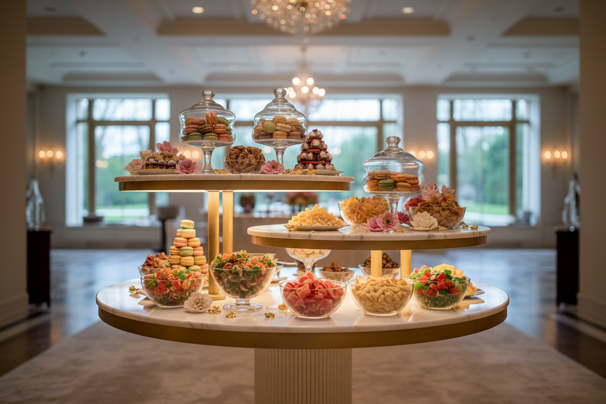Exhibidor de Dulces Portátil para Eventos: Elegante y Funcional