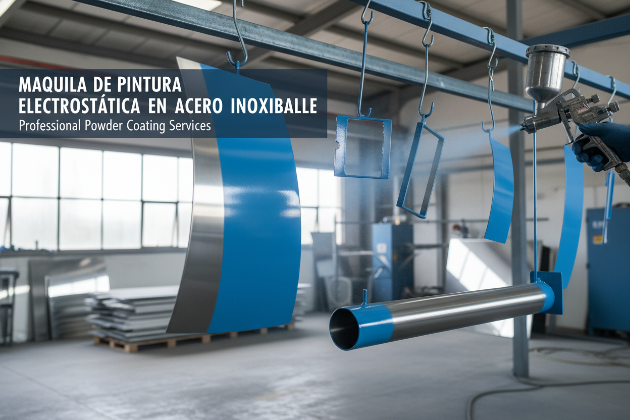 Maquila de pintura electrostática en acero inoxidable