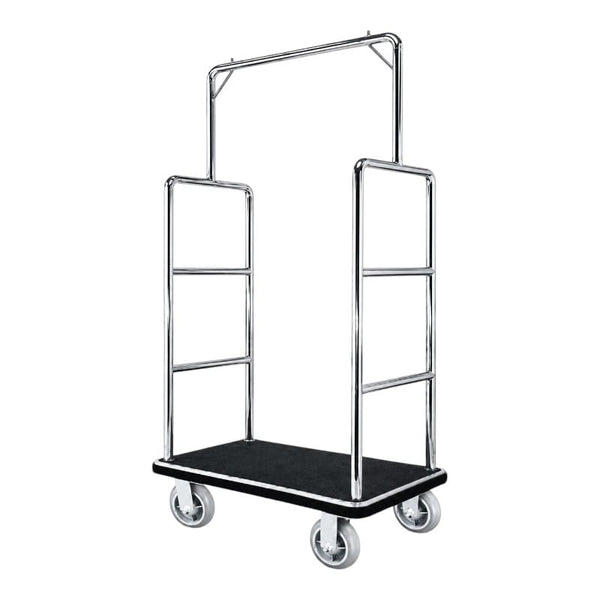 Carro Bell Boy Modelo Rack con Barandal Doble de Acero al Carbón Cromado | Personalizado y a Medida