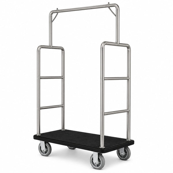 Carro Bell Boy Modelo Rack de Acero Inoxidable Satinado | Personalizado y a Medida