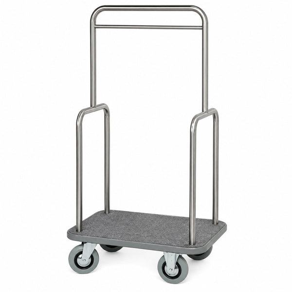 Carro Bell Boy Modelo Rack Corto de Acero Inoxidable Satinado | Personalizado y a Medida