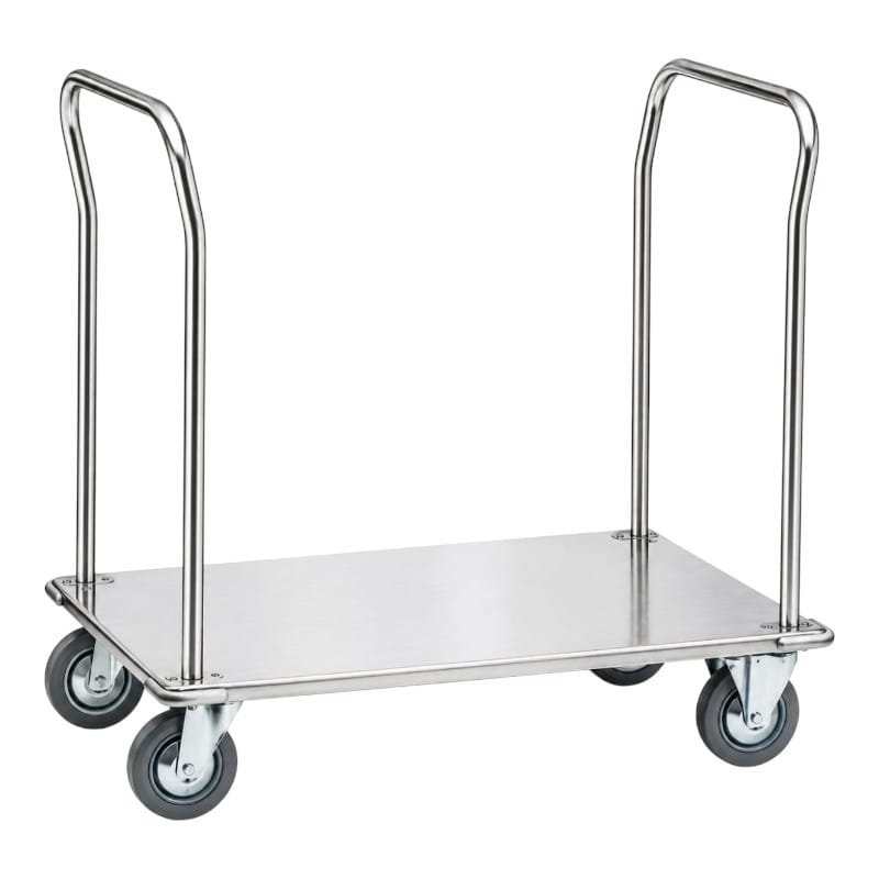 Carro de Carga con Plataforma y 2 Asas de Acero Inoxidable Satinado | Personalizado y a Medida