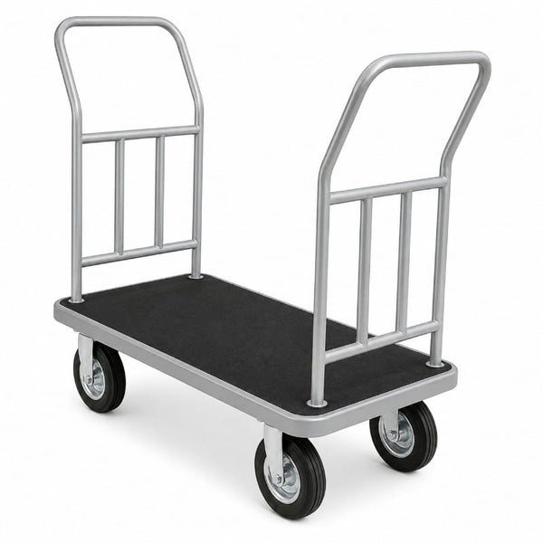 Carro de Carga con Plataforma, 2 Asas y Barandillas Laterales de Acero al Carbón Pintado | Personalizado y a Medida