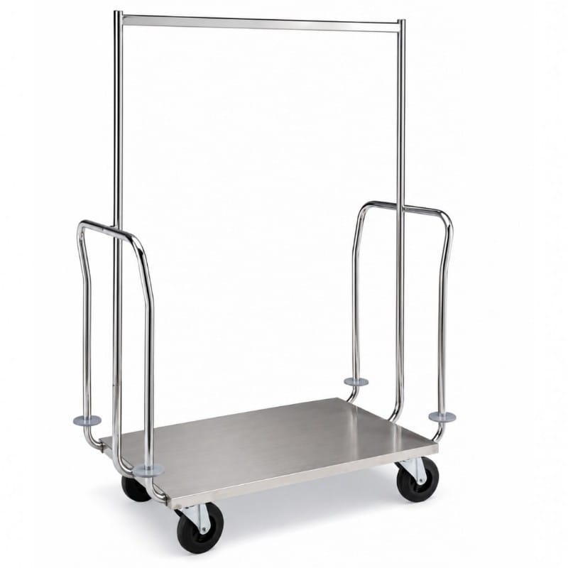 Carro de Carga con Plataforma y Rack de Acero Inoxidable Satinado | Personalizado y a Medida